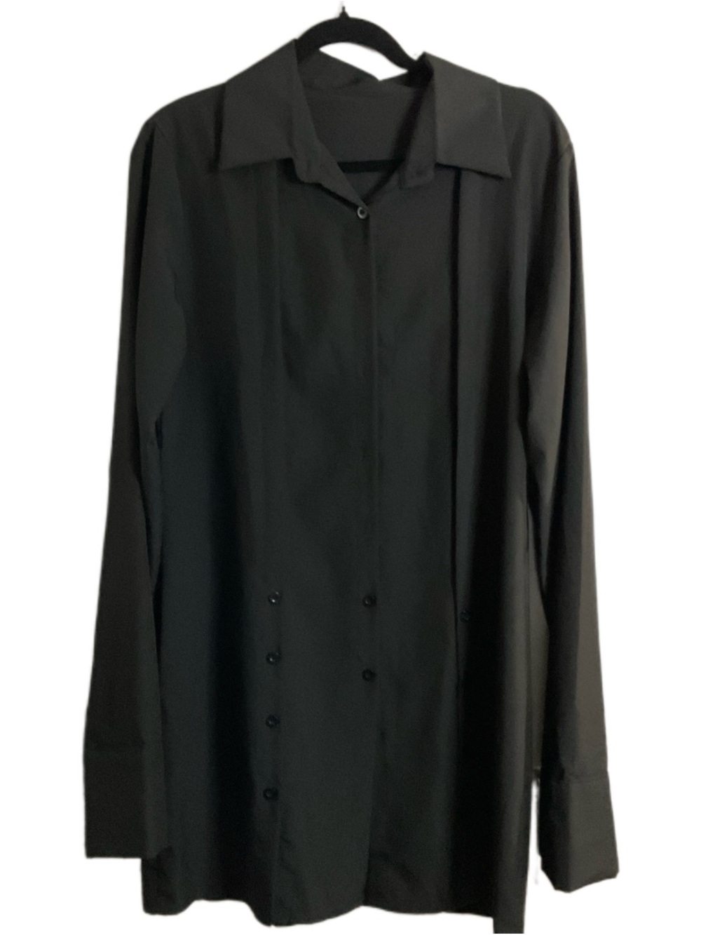 SHEIN Black Long Sleeve Women's Button-Front Shirt Dress